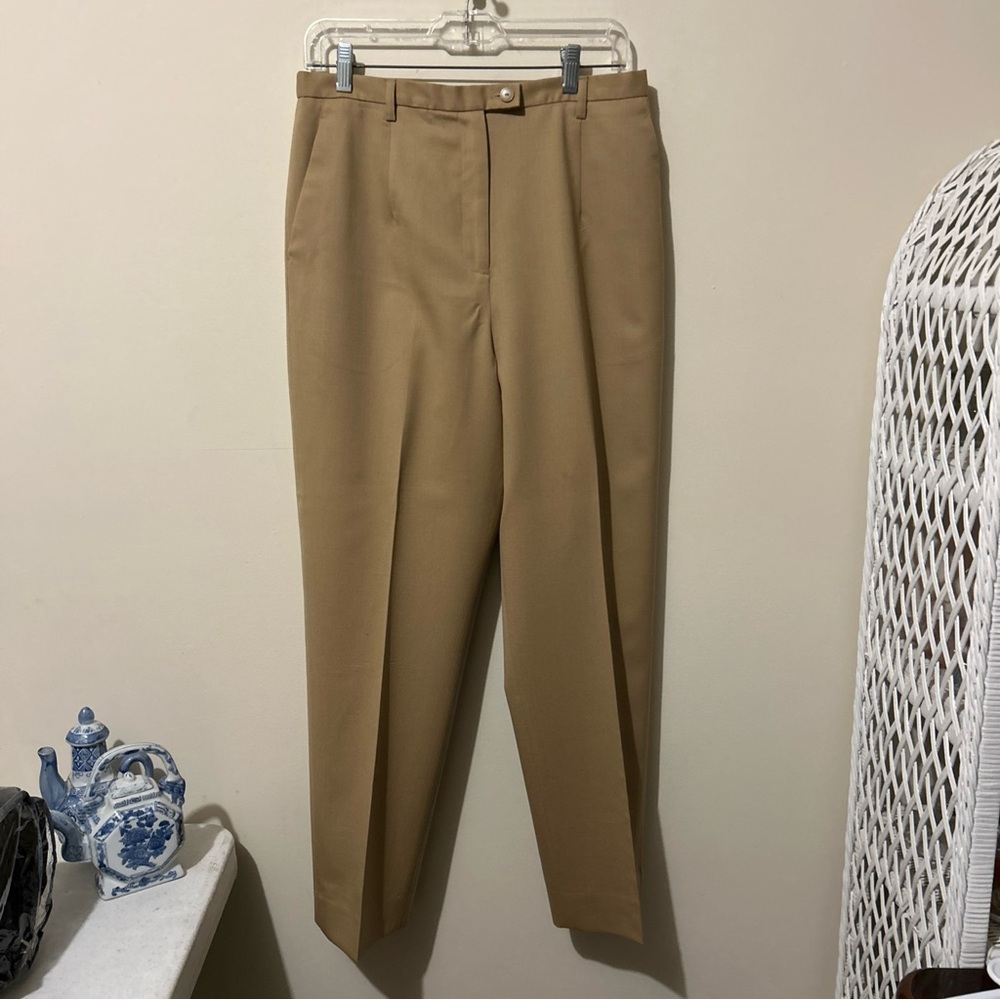Pendleton Wool Dress Pants Women 12Tan Brown Office Professional Straight